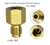 Adaptador de acondicionador R410 Acoplamiento rápido 14 SAE a 516 SAE Adaptador de latón con rosca interna 5/16 y rosca externa 1/4 para sistema HVAC automotriz