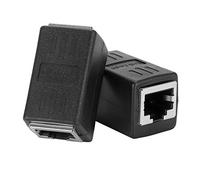 Adaptador de Acoplador de Cable de Conector LAN RJ45 de Tipo Integrado para Cat7 / Cat6 / Cat5e, Retardante de Llama, 2 Piezas para Consumo en el Hogar y la Oficina
