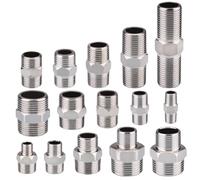 Adaptador De Acoplador De Conector, Tetina De Rosca Macho, Accesorio De Tubería De Acero Inoxidable 304, 1 Uds.(G3/8-G3/8)