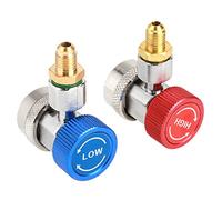 Adaptador de Acoplador Rápido, R134 A y C Adaptador de Acoplador de Aire Acondicionado Conector Rápido bajo y Alto con Tapa para Recarga de Evacuación del Automóvil R134a