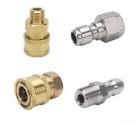 Adaptador de acoplamiento de liberación rápida para lavadora a presión macho de 1/4 macho a macho, conector de cobre para juntas de jardín y sistemas de manguera, diseño resistente de piezas de
