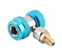 Adaptador de Acoplamiento Rápido R134A para Sistemas de Acceso a Válvulas Seguras, 1/4-pulgada Macho para un Metro A/C para Técnico de Reparación HVAC (Alta Presión Roja) (Baja presión