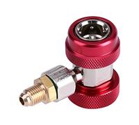 Adaptador de Acoplamiento Rápido R134A para Sistemas de Acceso a Válvulas Seguras, 1/4-pulgada Macho para un Metro A/C para Técnico de Reparación HVAC (Alta Presión Roja)