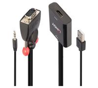 Adaptador de adquisición de audio y video Lindy - 38284 - Convertidor VGA - HDMI - 1920x1080p
