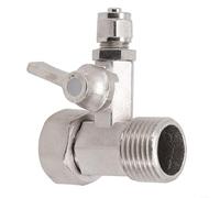 Adaptador de agua de compresión para tubos PEX RO de 1/4 pulgadas y línea de suministro de 1/2 pulgada con válvula de cierre