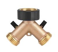 Adaptador de agua de latón respicable de respicación 2 forma de y forma de latón sólido divide un flujo de agua en dos mente de la válvula, resuelve un problema de grifo de agua (Europäischer Thread)