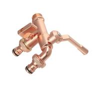 Adaptador de agua de metal, doble salida, sin congelación del grifo, conector de manguera de jardín, fácil instalación para fregadero al aire libre, lavadora, sin congelación del grifo