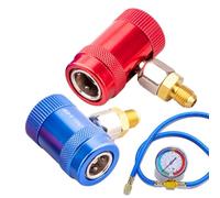 Adaptador de aire acondicionado, kit de acoplador de refrigerante, conversión de corriente , conexión de alta presión ajustable para sistemas de aire acondicionado, para automóviles