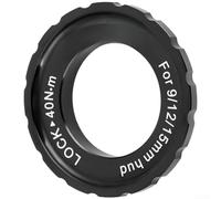 Adaptador de aleación de aluminio para bloqueo central para rotores utilizado con bujes de 6 pernos y adecuado para configuraciones de eje pasante QR de 9 mm, 12 mm y 15 mm (exterior-negro)
