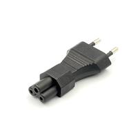 Adaptador de alimentación de 2 pines a IEC320 C5 hembra con enchufe de 2,5 A, enchufe europeo a convertidor de hoja de clavo para monitor de portátil (83 chars) (tipo 2)
