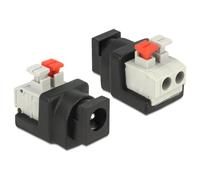 Adaptador de alimentación DeLOCK 65524 negro y plata para cables DC 5,5 x 2,1 mm