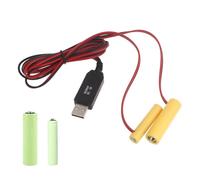 Adaptador de alimentación USB para eliminador de batería, 2 unidades, 1,5 V, LR3/AAA+LR6 AAAA, adaptador de alimentación de batería de luz LED