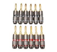 Adaptador de Altavoz de Cobre Puro Chapado en Oro de 24K, 12/8/4 Uds., Tapones for Altavoces, Conectores de con Conector Banana(12pcs)