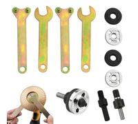 Adaptador de amoladora angular de taladro 2026 con juego de piezas de tuerca de brida, adaptador de mandril de árbol de taladro de 10 mm con 3 juegos de tuercas de repuesto y herramienta de conversión