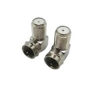 Adaptador de ángulo de 90 grados F a F hembra, cable coaxial, conector de TV, aleación de zinc, niquelado para receptor satélite, módem, caja superior, montaje en pared, espacios estrechos, 5 unidades