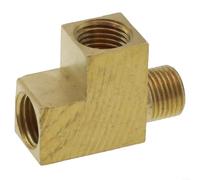 Adaptador de ángulo de distribución en T de latón rosca M10x1 para conexión de sensor de presión de aceite, accesorio divisor de línea hidráulica para kit de instalación de medidor de aceite
