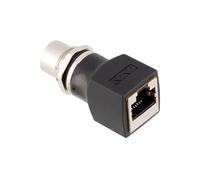 Adaptador de ángulo M12 macho a RJ45, impermeable, conector recto M12, 8 pines, bloqueo frontal, montaje en panel a conector de interfaz de red RJ45 (Straight, FRONT MOUNT_FEMALE INSERT_1PCS_8P-A CODE