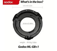 Adaptador de Anillo de Montura Bowens Godox ML-GB - Compatible con Godox Ml100Bi ML60IIB, Flash Ad300Pro Ad400Pro y Luces ML30 Ml30Bi ML60 Ml60Bi