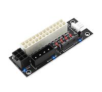 Adaptador de arranque de sincronización de energía dual, extensor de potencia 4 en 1 Molex de 4 pines/SATA/ATX de 6 pines/24 pines con indicador LED de alimentación de 3.3 V/5 V/12 V