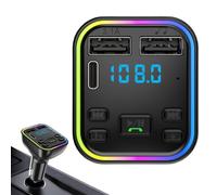 Adaptador de audio automotriz - transmisor FM inalámbrico, receptor de luz LED | Fast Charge PD Type-C QC 3.0 Dual Port USB, para Music Hands Free Talking GPS Voice Directions Road Trip Config