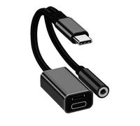 Adaptador de audio auxiliar PARK3in1 USB C a 3,5 mm/Tipo C/IOS, convertidor de auriculares de carga
