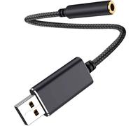 Adaptador de audio con chip incorporado, trenzado de nailon para mayor durabilidad, funcionalidad esencial de escucha y habla 2 en 1 con integración