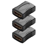 Adaptador de audio de vídeo, monitor connector, hembra a hembra adaptador 4K HDR de alta definición, diseño de cabeza recta, para el hogar, proyectores, viajes usos, 3 piezas, ABS Build