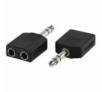 Adaptador De Audio Estéreo 6.35 Mm Macho - 2X 6.35 Mm Hembra Negro