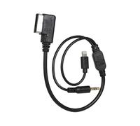 Adaptador de audio estéreo de 3,5 mm y USB-C Aux, interfaz de carga de música para compatibilidad con iPhone en coches Audi y VW, compatibilidad