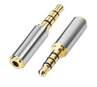 Adaptador de Audio Estereo Jack 3.5mm Macho a 2.5mm Hembra |chapados en Oro | conversor Jack 3.5mm a 2.5mm | Adaptador de Conector de Auriculares | Adapter 3.5 a 2.5 TRS 4 Pines