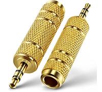 Adaptador de audio jack de 3,5 mm macho a hembra de 6,35 mm, adaptador de auriculares estéreo de 3,5 mm a 6,35 mm, sonido Hi-Fi, chapado en oro para auriculares, teléfono móvil, altavoz, amplificador,