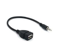 Adaptador de audio para coche, adaptador de entrada de audio y vídeo, USB hembra a 3,5 mm, conector macho a 3,5 mm, conector USB hembra a 3,5 mm, conector USB hembra a 3,5 mm U Disk conectado a Car