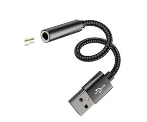 Adaptador de audio USB a 3,5 mm para conector de auriculares, cable DAC, interfaz de tarjeta de sonido, micrófono de coche, convertidor de auriculares externos, puerto auxiliar para PS4, PS5, altavoz