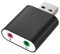 Adaptador de audio USB a 3,5 mm, tarjeta de sonido externa con micrófono dedicado y conectores para auriculares, convertidor de audio estéreo Plug and Play para PC, portátil, Mac, Raspberry Pi, PS5 y