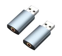 Adaptador de Audio USB a Jack 3,5mm [2 Pack] de MMOBIEL - Tarjeta de Sonido Estéreo - USB-A a Jack 3,5mm TRRS Convertidor Auxiliar para Auriculares y Micrófono para Windows, Mac, PS5, PS4, Portátil