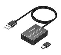 Adaptador de Audio USB a Spdif óptico Toslink de 3,5 mm, Compatible con Puerto USB A y USB-C Tipo C