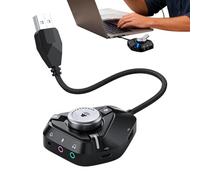 Adaptador De Audio USB - Amplificador Externo Tipo-C, Tarjeta De Sonido Con Jack 3.5mm | Compatible Con Auriculares Micrófono Control De Volumen Música Juegos Streaming PC Laptop Negro Compacto Ligero