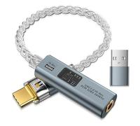 Adaptador de audio USB C a 3.5 mm equipado con doble chip DAC CX31993 y MAX97220, dongle de audio con amplificador HiFi, convertidor auxiliar de auriculares USB C a 3.5 mm y adaptador USB A para