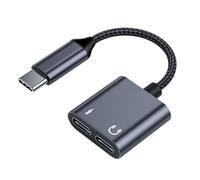 Adaptador de audio USB C - Convertidor de sonido tipo C, conector de cargador de escucha de puerto, dongle transparente de AudioSync | Práctico conector de cargador de música para teléfono, tablet