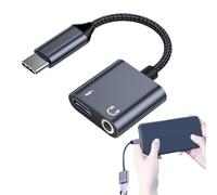 Adaptador de audio USB C - Convertidor tipo C a 3,5 mm | Cable divisor de carga rápida para teléfonos, tabletas, dispositivos de música, auriculares para juegos, conexión Jack, escucha, carga, salida