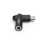 Adaptador de audio - USB-C - Jack 3,5 mm - Conector en ángulo de 90 - Hi-Fi de alta resolución - Negro