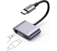 Adaptador de audio USB-C - USB-C + miniconector de 3,5 mm - gris