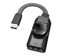 Adaptador de audio USB con sonido envolvente de 7.1 canales | Canal virtual 7.1, audio para juegos inmersivo, voz clara para chat, compatible con Windows para Mac Linux