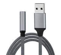 Adaptador de audio USB de 3,5 mm - Cable combinado de auriculares y micrófono con cable, convertidor de tarjetas de sonido externo | Conexión Plug and Play para PC, ordenadores portátiles y