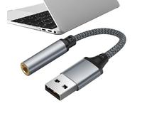 Adaptador De Audio USB - Tarjeta De Sonido Externa, Cable del Convertidor De Gato | Salida De Sonido Estéreo, Diseño De Plug and Play, Construcción Duradera con Compatibilidad para La Conexi