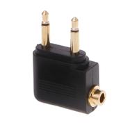 Adaptador de auriculares de vuelo - Jack de audio , enchufe de punta dorada | 3 paquete de 3.5 mm a 3.5 mm adaptador para auriculares de avión, convertidor de audio de viaje para sistemas de entre