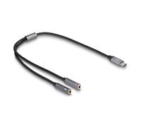 Adaptador de auriculares Delock enchufe USB Type-C™ DAC 24 bits - / 96 kHz Hi-Res a toma jack 2 x 3,5 mm de 3 patillas