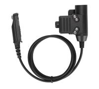Adaptador de auriculares tácticos con función pulsar para hablar (PTT) tipo U94, conector antideslizante PTT para cableado civil de radios Baofeng.