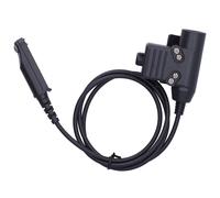 Adaptador de auriculares tácticos U94 Cable pulsador para hablar con clip trasero resistente para Baofeng Serie UV Compatible Versión civil Enchufe