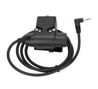 Adaptador de auriculares tácticos U94PTT con conector de botón pulsar para hablar para walkie-talkies, enchufe en ángulo recto con cable reforzado